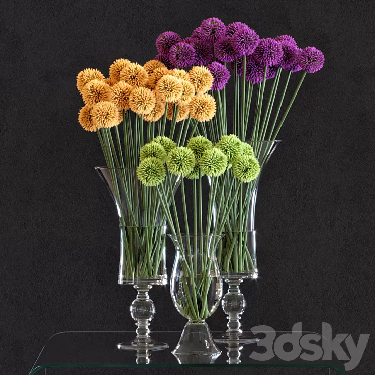 Flower Arrangement: Allium Set1 3D Model