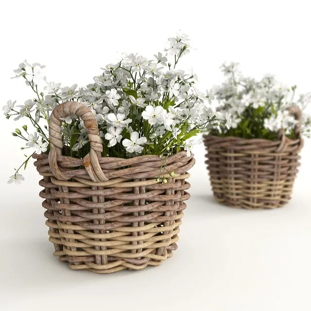 Flower baskets 3D Model Flower baskets 3D Model