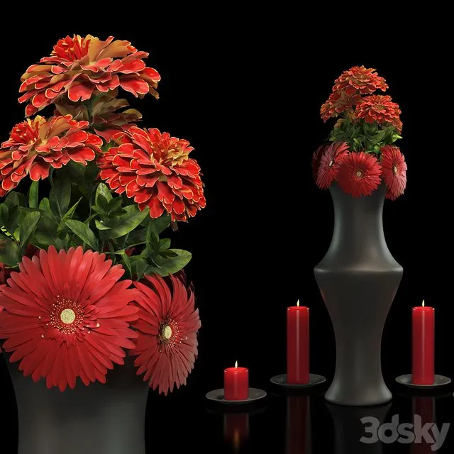 Flower Bouquet Red 3D Model Flower Bouquet Red 3D Model