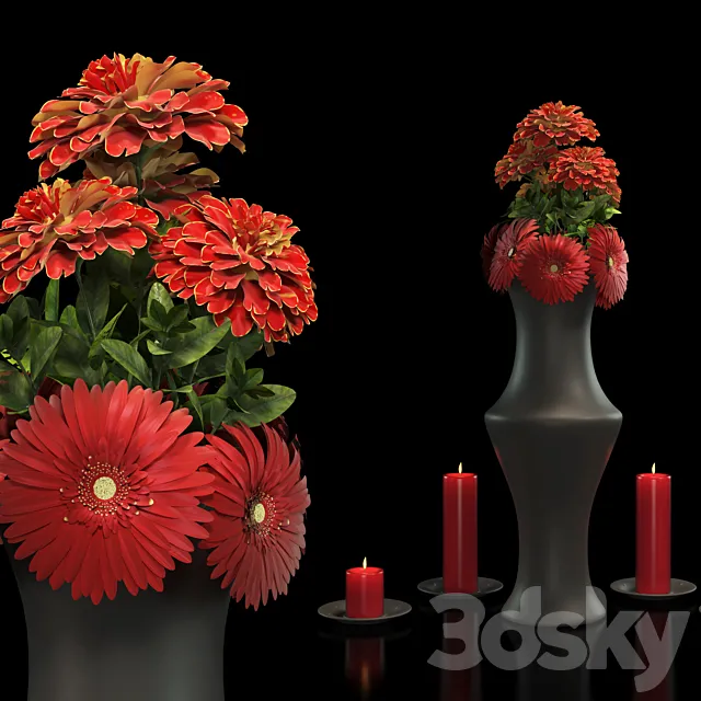 Flower Bouquet Red 3D Model Flower Bouquet Red 3D Model