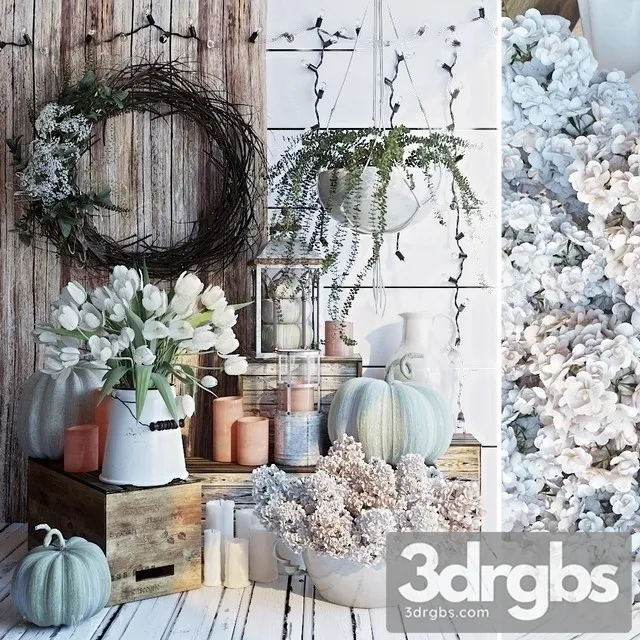 Flower Decor Set 3D Model Download Flower Decor Set 3D Model Download