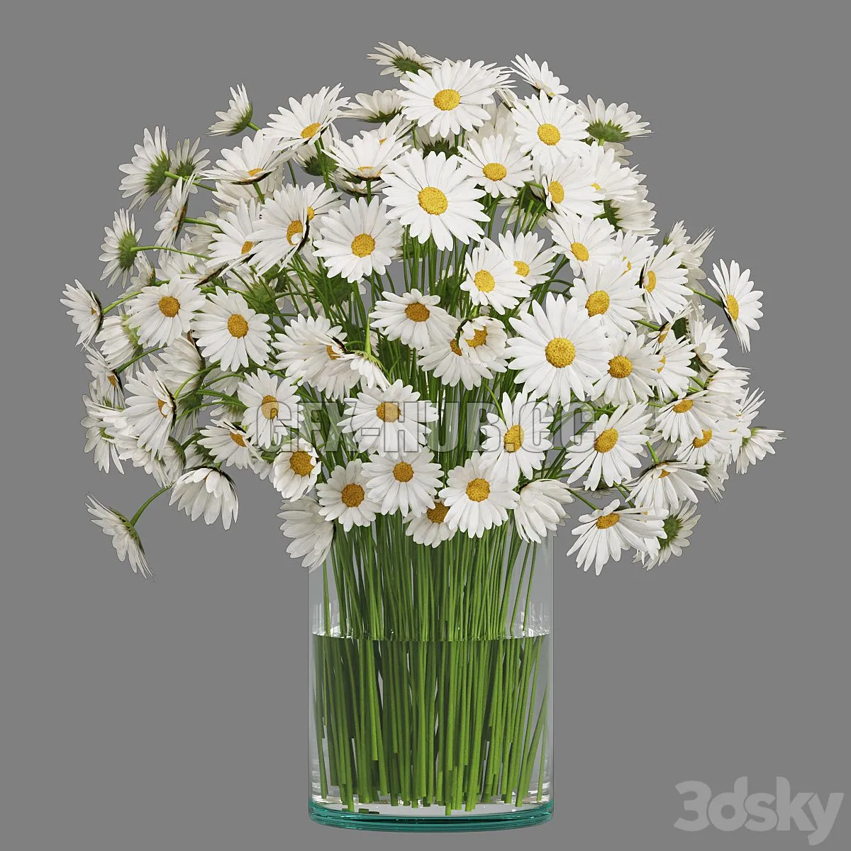 Flower in Glass Vase 05 3D Model Flower in Glass Vase 05 3D Model