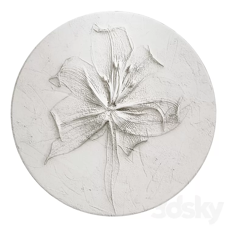Flower plaster panel 142 3D Model Free Download