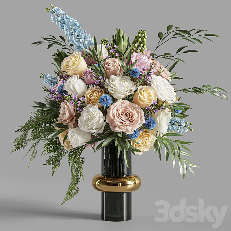 Flower Set 026 Big bouquet 01 3D Model Free Download