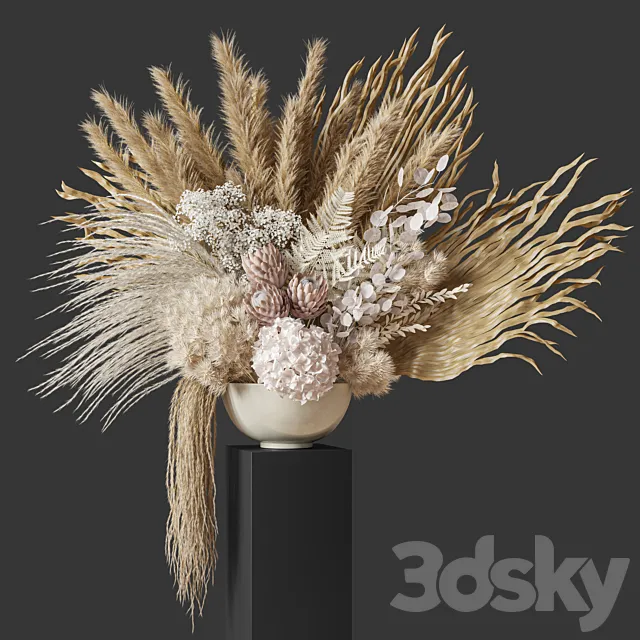 Flower Set 035 Big Pampas 3DModel Flower Set 035 Big Pampas 3DModel