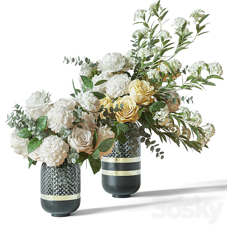 Flower Set 040 3D Model Free Download