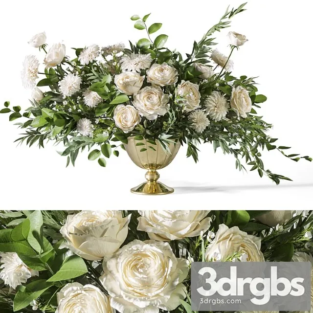 Flower set 053 white rose dahlia big bouquet Flower set 053 white rose dahlia big bouquet