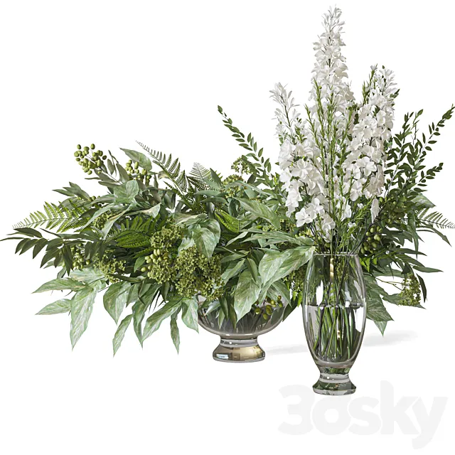 Flower Set 064 Green bouquet 3D Model Flower Set 064 Green bouquet 3D Model