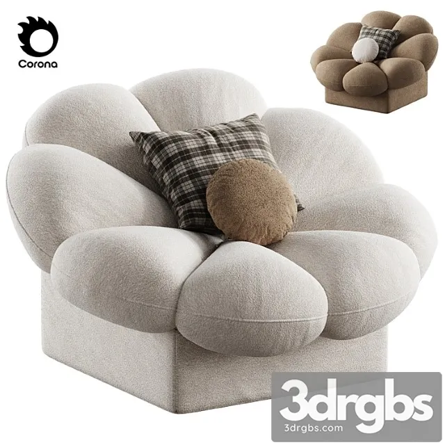 Flower Shape Armchair 3D Model Download