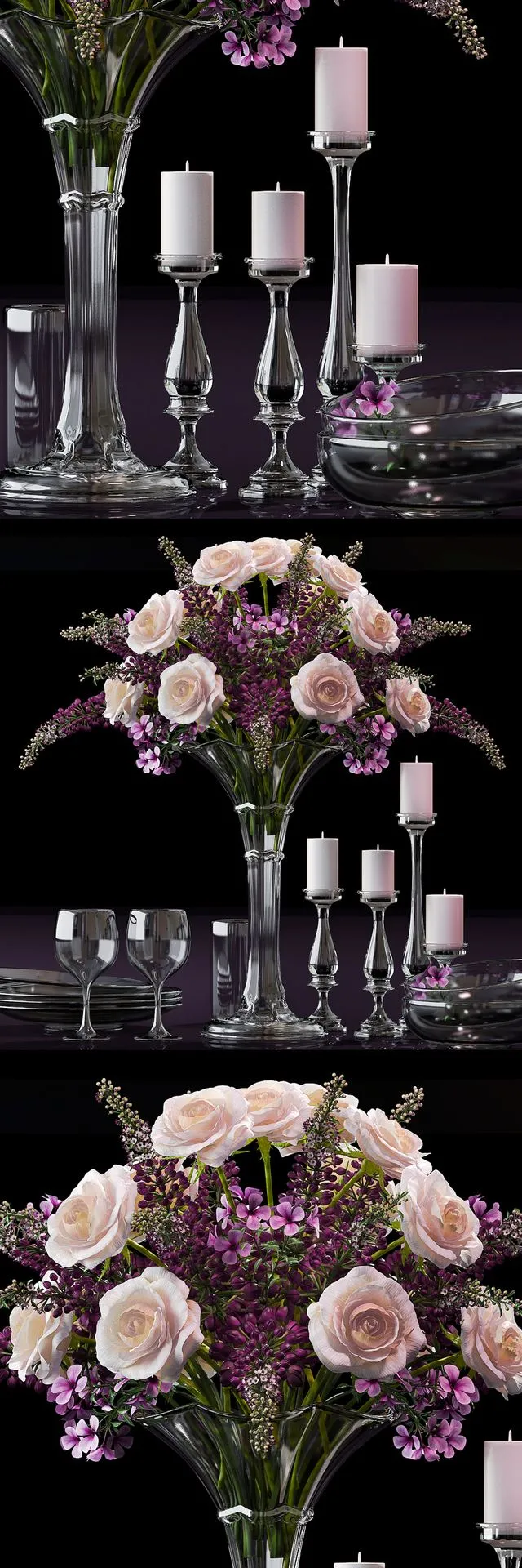 Flower Vase Set 2 3D Model Flower Vase Set 2 3D Model