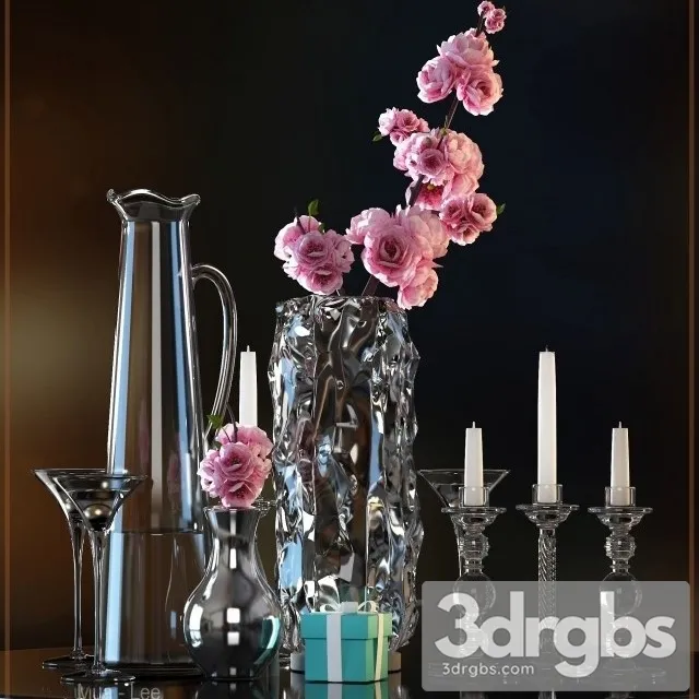 Flower Vase Set 3 3D Model Download Flower Vase Set 3 3D Model Download