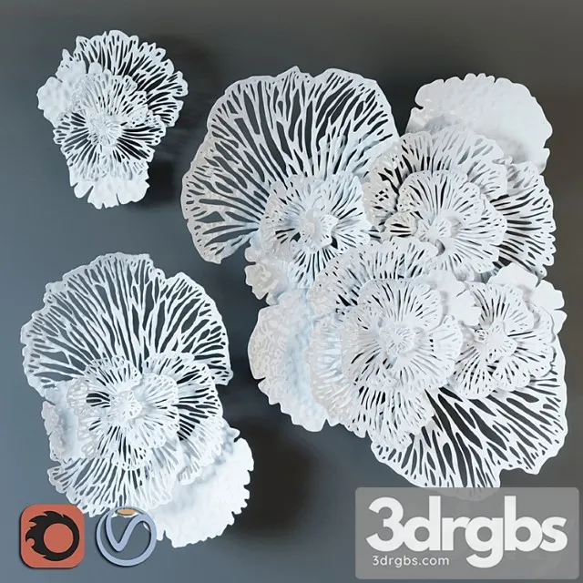 Flower wall art 3D Model Download