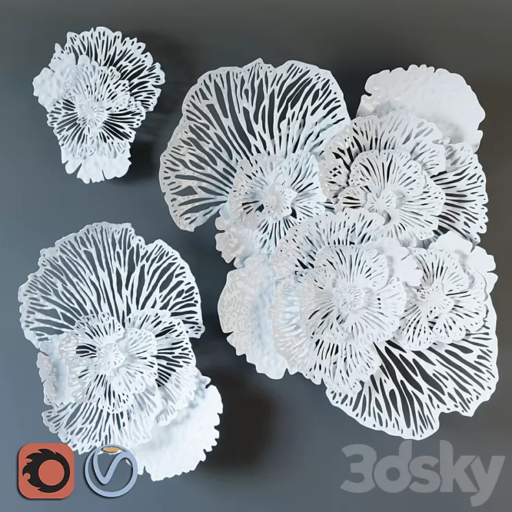 Flower Wall Art 3D Model Flower Wall Art 3D Model
