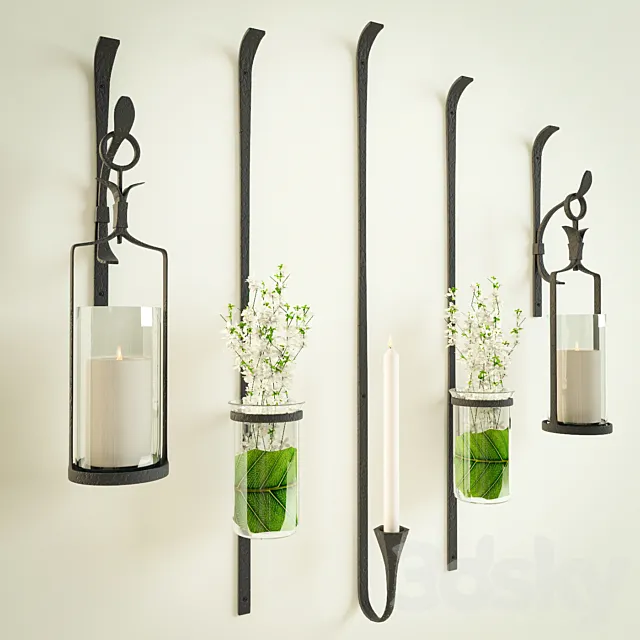 Flowers and candles 3DModel Flowers and candles 3DModel