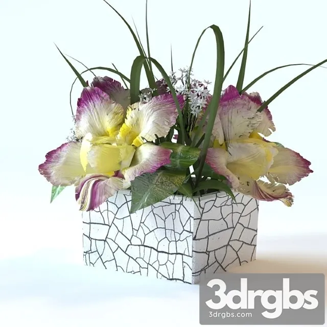 Flowers in a Square Vase 2 3D Model Download Flowers in a Square Vase 2 3D Model Download