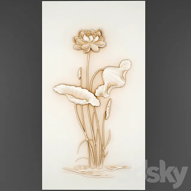 Flowers relief. 3D Model