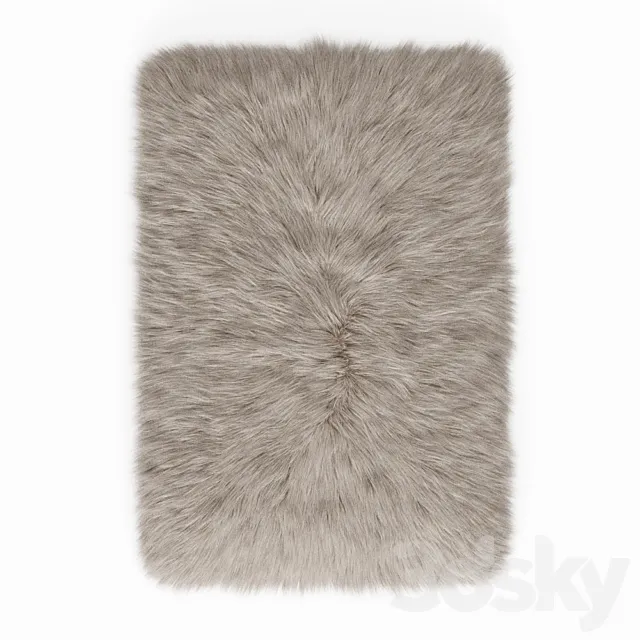 Fluffy rug with long fur 3D Model Fluffy rug with long fur 3D Model
