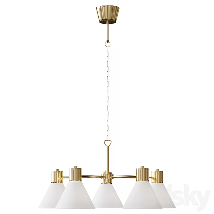 FLUGBO FLUGBO Candelabrum 5-arm brass / glass 3D Model