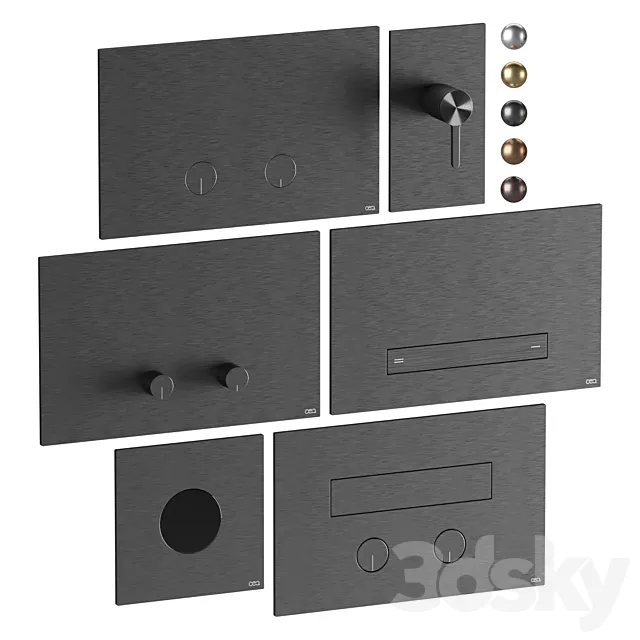 Flush buttons CEA set 01 3D Model