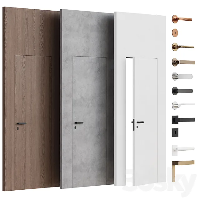 Flush-mounted doors with fittings Free Download