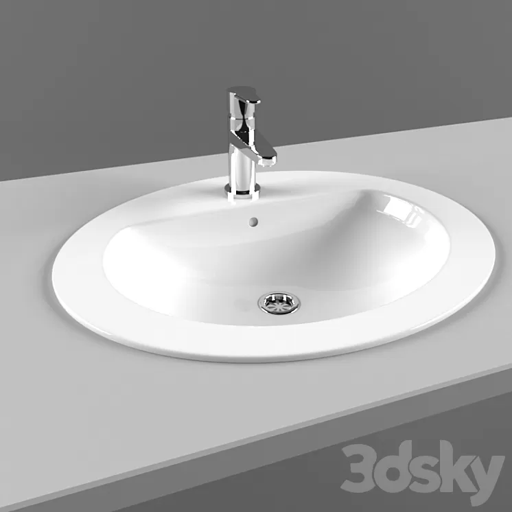 Flush sink with mixer 3D Model