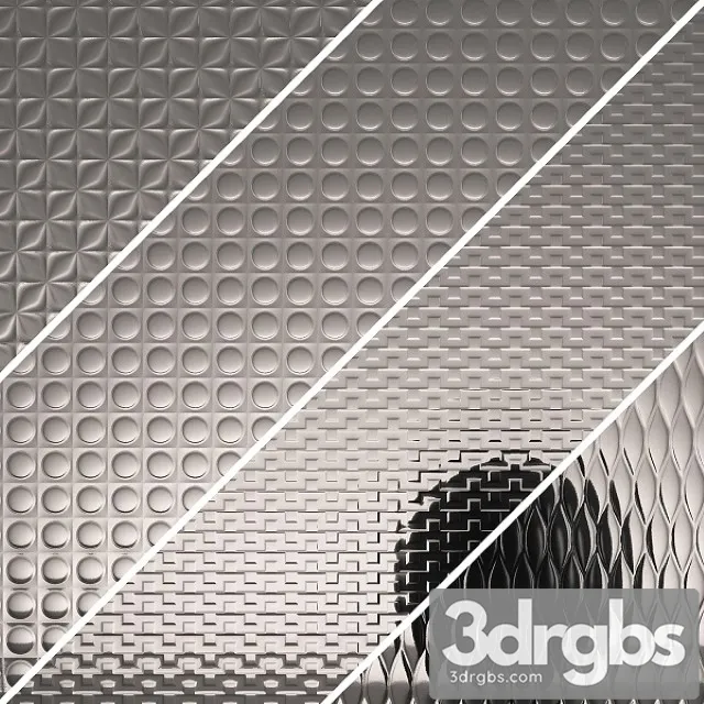 Fluted Glass Set 14 3D Model Download