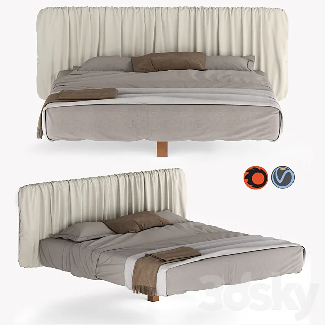 Fluttua Replis Bed from Lago 3D Model Fluttua Replis Bed from Lago 3D Model