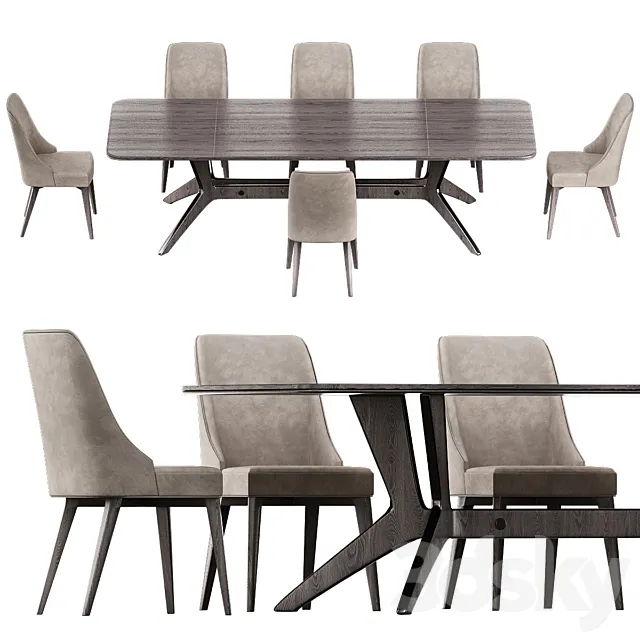 FLY Heritage Tables and MADAME Heritage Chairs 3D Model