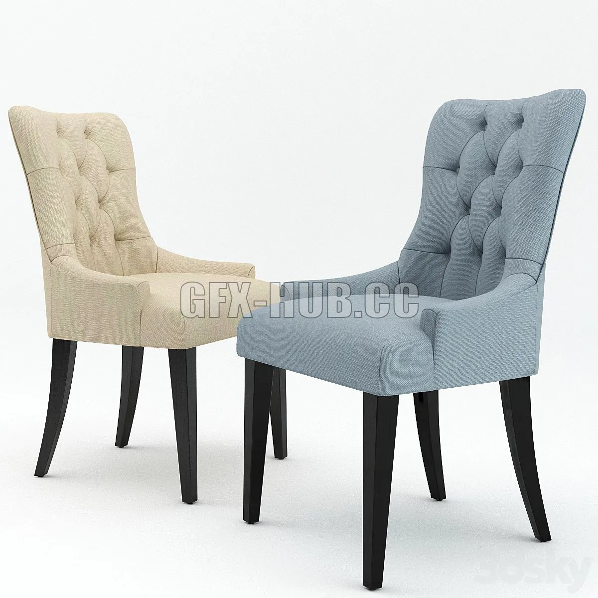 Flynn Scoopback Dining Chair 3D Model Flynn Scoopback Dining Chair 3D Model