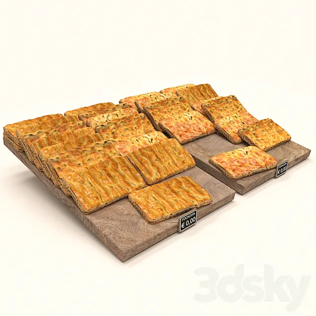 Focaccia – flat bread 3D Model