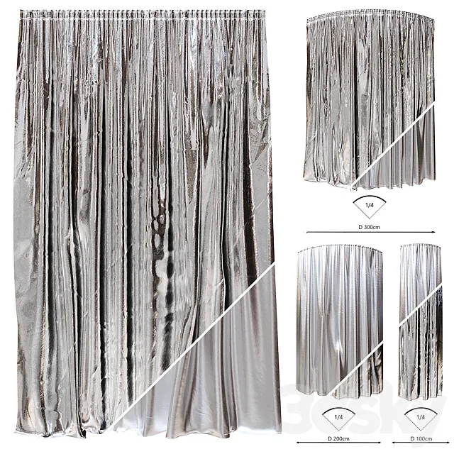 foil curtains 3D Model foil curtains 3D Model