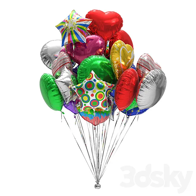 Foiled balloons 3D Model