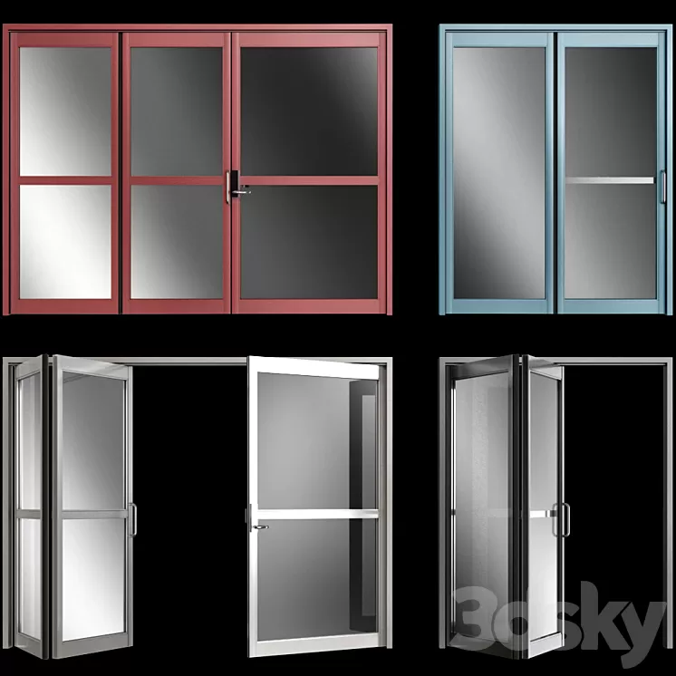 Folding Metal Automatic Door 3D Model