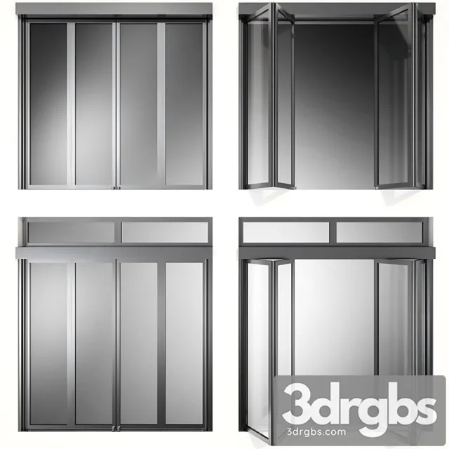 Folding Metal Automatic Doors 3D Model Download