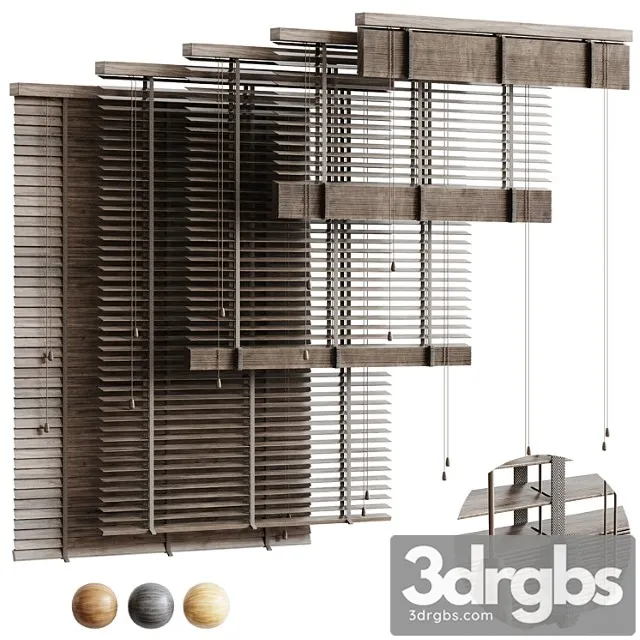 Folding Wooden Blinds 3D Model Download