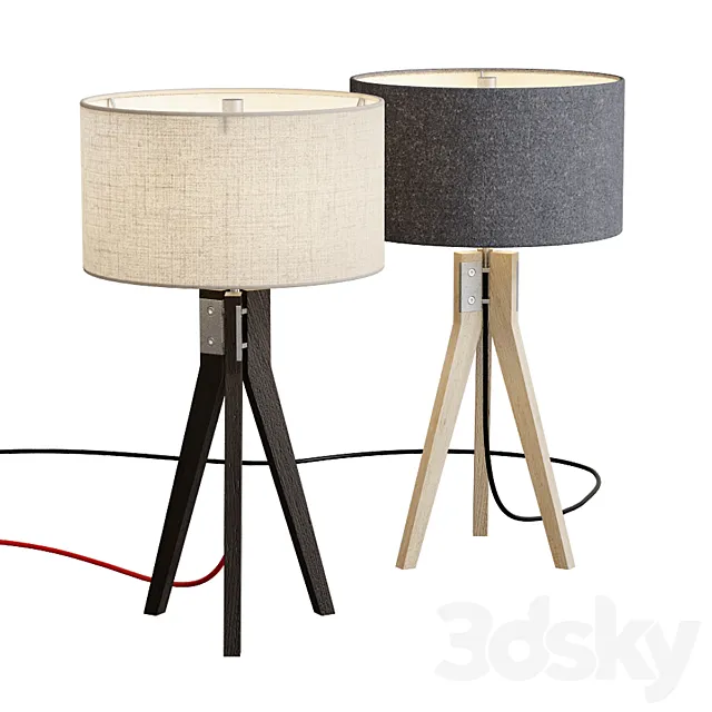 Folk Tripod Table Lamp 3D Model