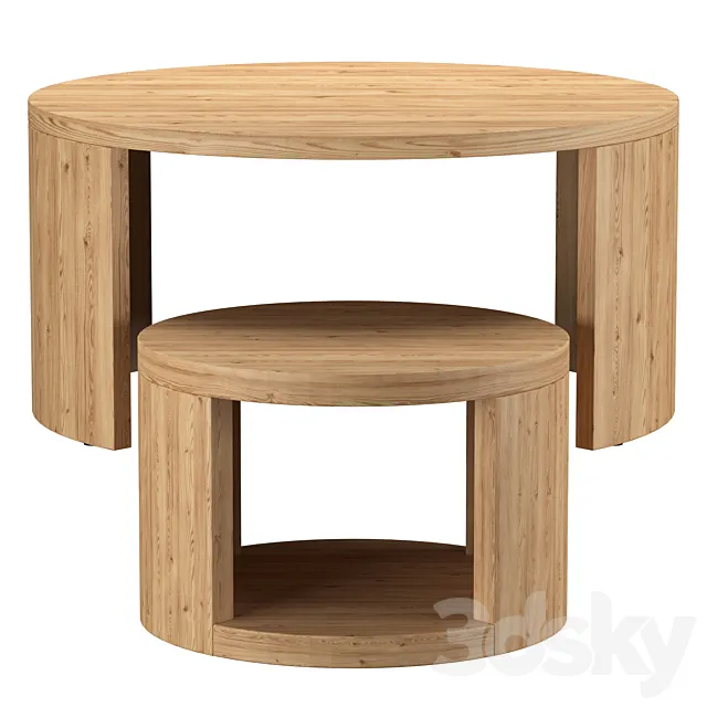 Folsom Round Nesting Coffee Tables 3D Model Folsom Round Nesting Coffee Tables 3D Model