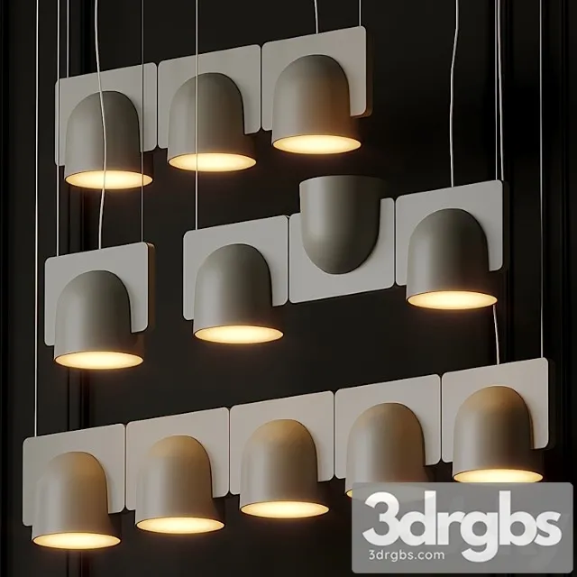 Fontanaarte igloo suspension lamps 4 positions 3D Model Download
