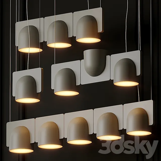 FontanaArte Igloo Suspension Lamps 4 Positions 3DModel FontanaArte Igloo Suspension Lamps 4 Positions 3DModel