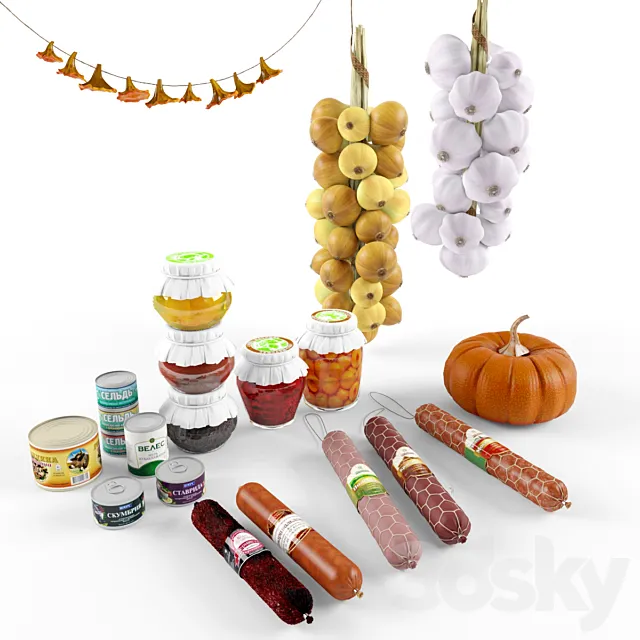 Food set 3D Model Food set 3D Model