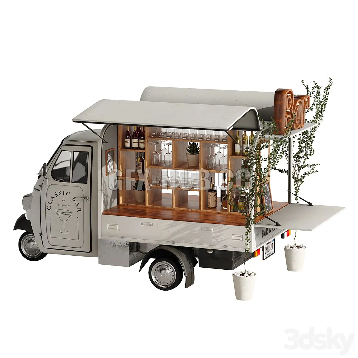 Foodtruck Bar set 6 3D Model
