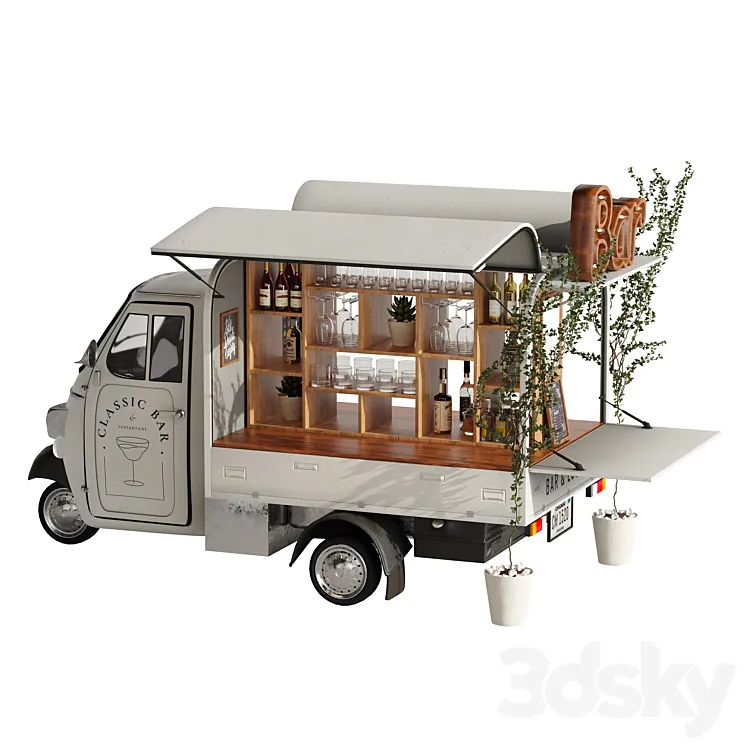 Foodtruck Bar set 6 3D Model Free Download