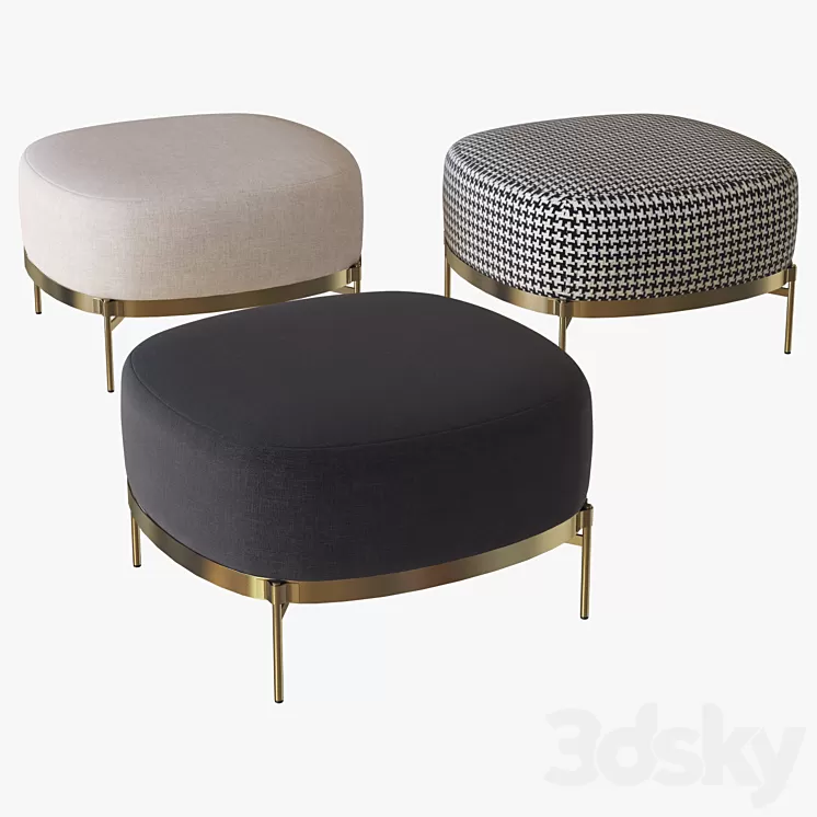 Footstool Tape Minotti 3D Model Footstool Tape Minotti 3D Model