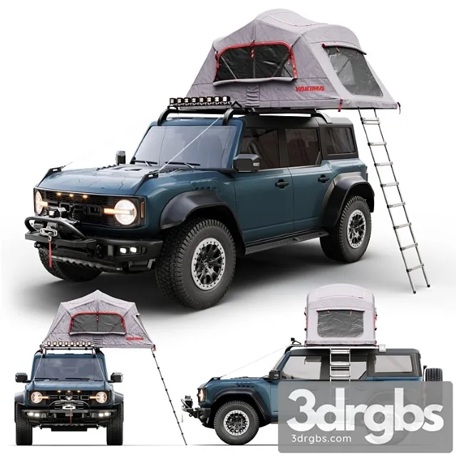 Ford Bronco Raptor Rooftop Tent 3D Model Download