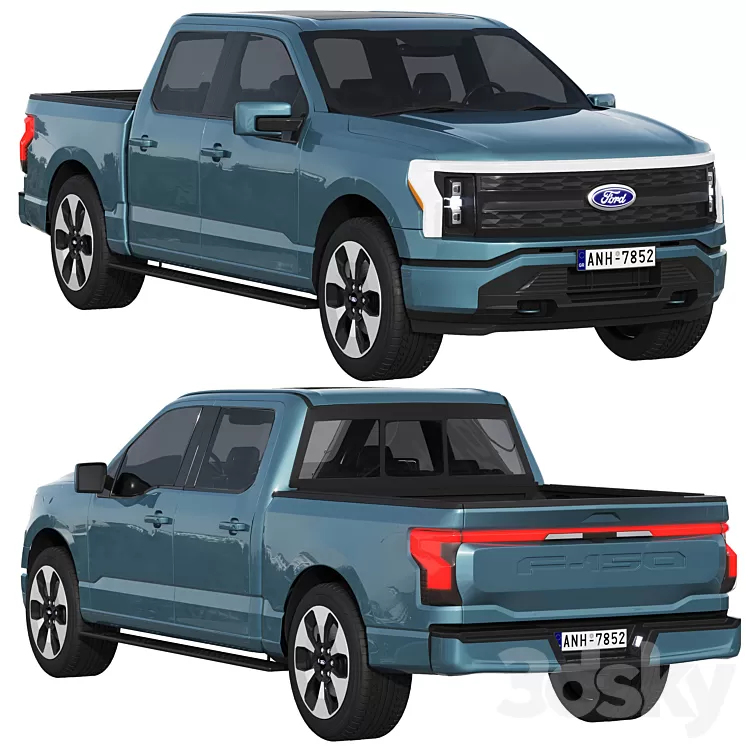 Ford F-150 Lightning 2022 3D Model Free Download
