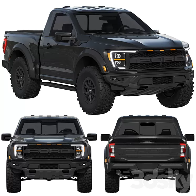 Ford F-150 Raptor Regular cab 2022 3D Model Free Download