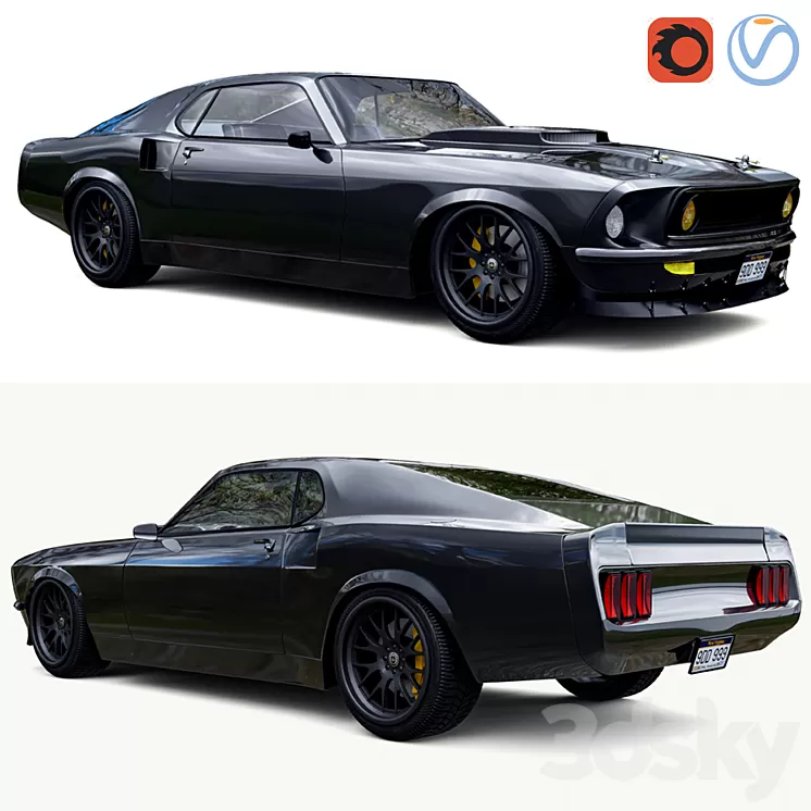 Ford Mustang Mach 1969 3D Model