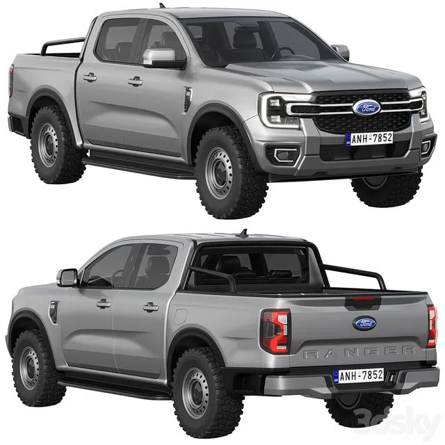 Ford Ranger XLT 2023 3D Model