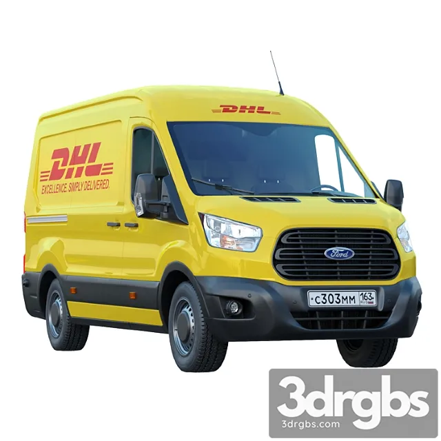 Ford Transit DHL 3D Model Download