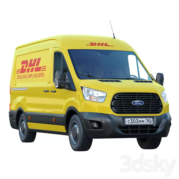 Ford Transit DHL 3D Model